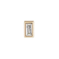 9ct YG Mini Bezel Stud Baguette White Diamond