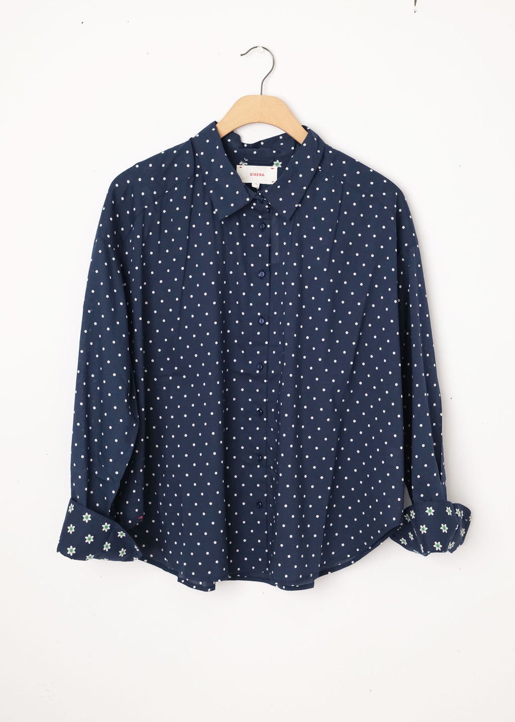 Jace long sleeve Shirt - in navy dots