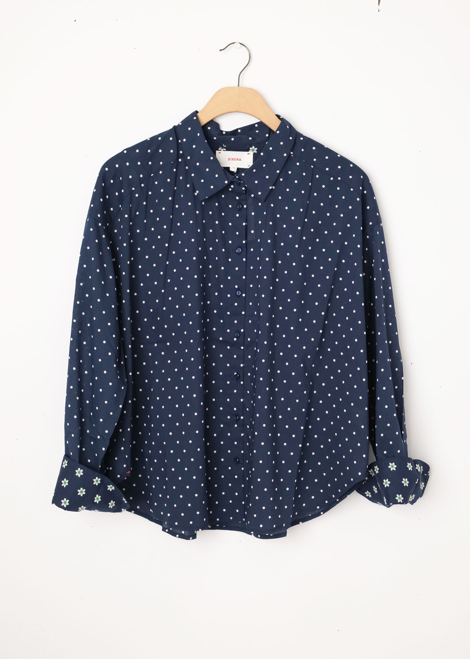 Jace long sleeve Shirt - in navy dots