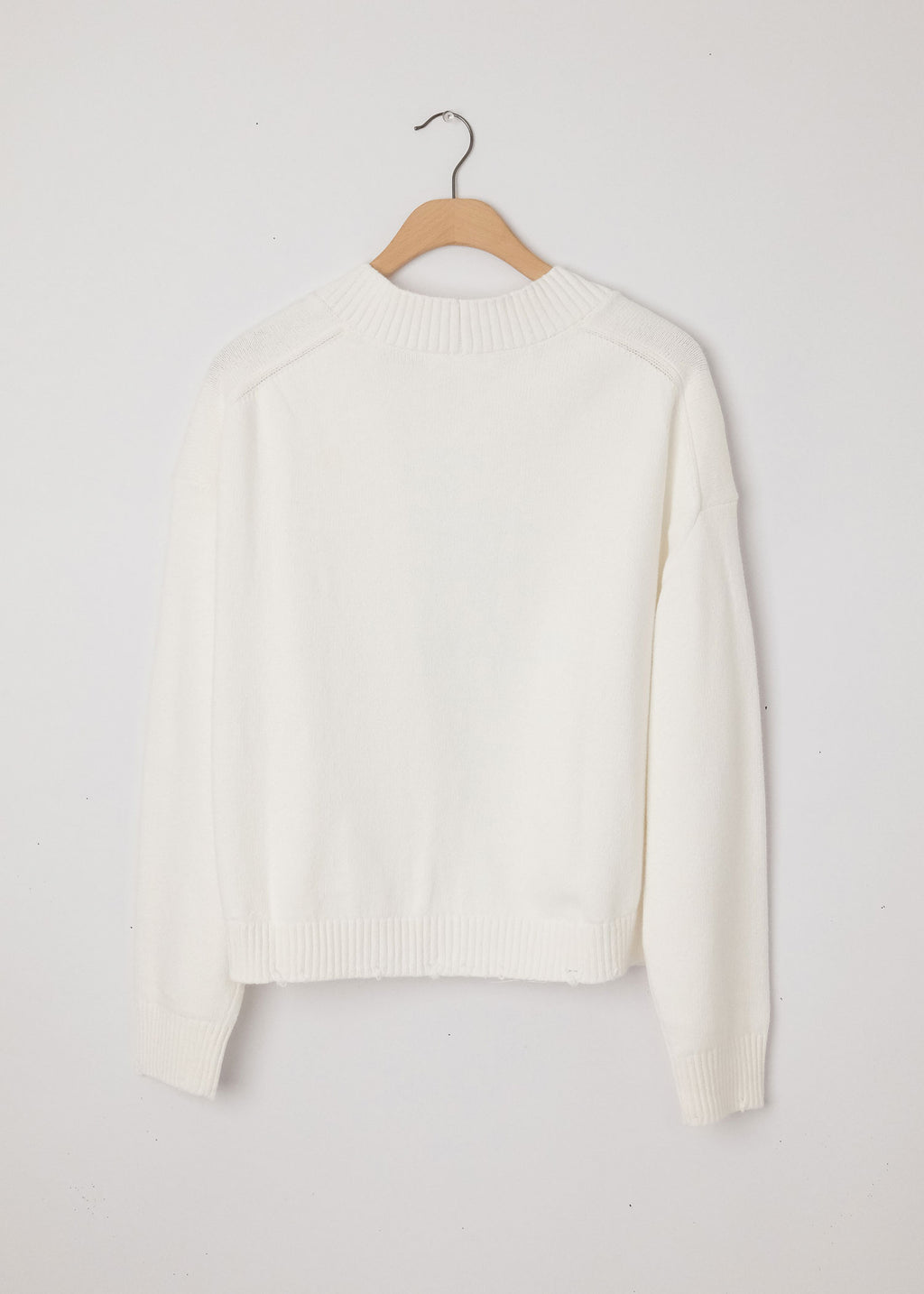 Jack Distressed Cardigan White