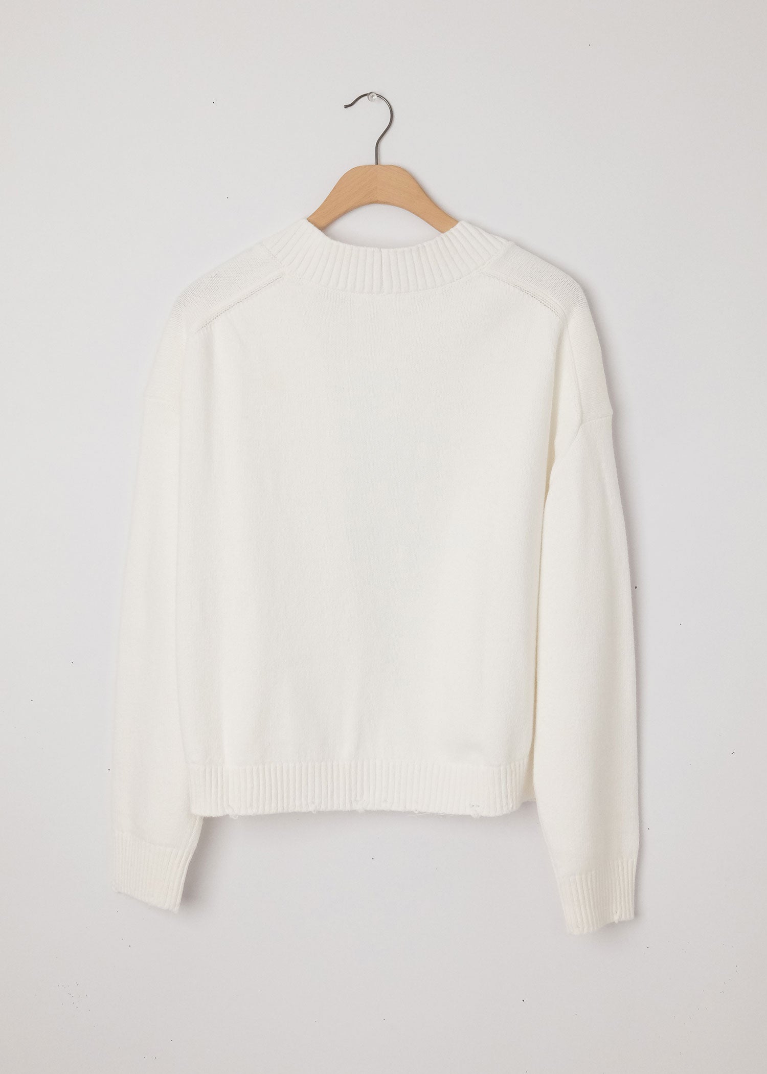 Jack Distressed Cardigan White