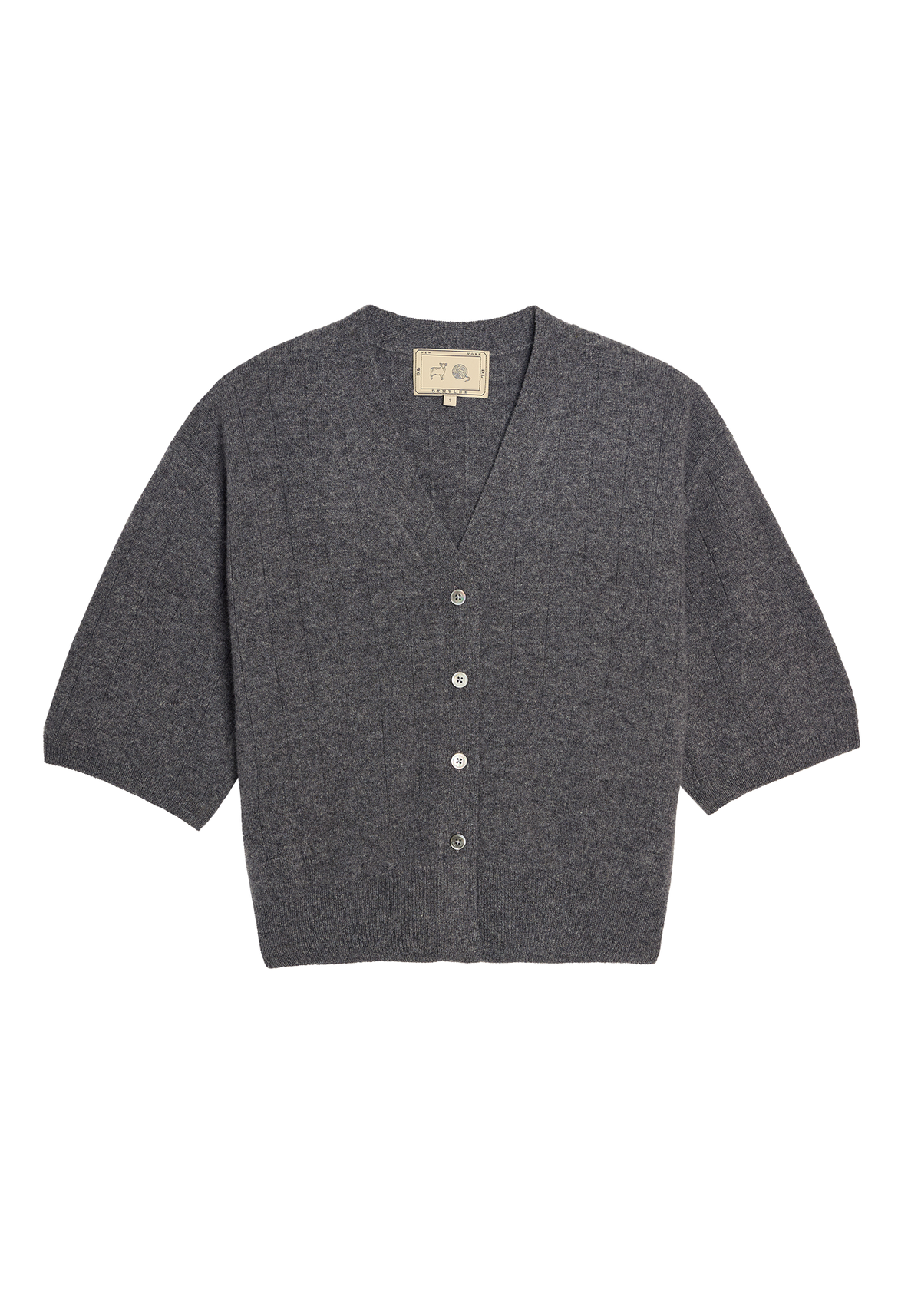 Joan Cashmere Cardigan - Dark Heather Grey