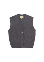 Load image into Gallery viewer, Juni Cashmere Vest - Dark Heather Grey
