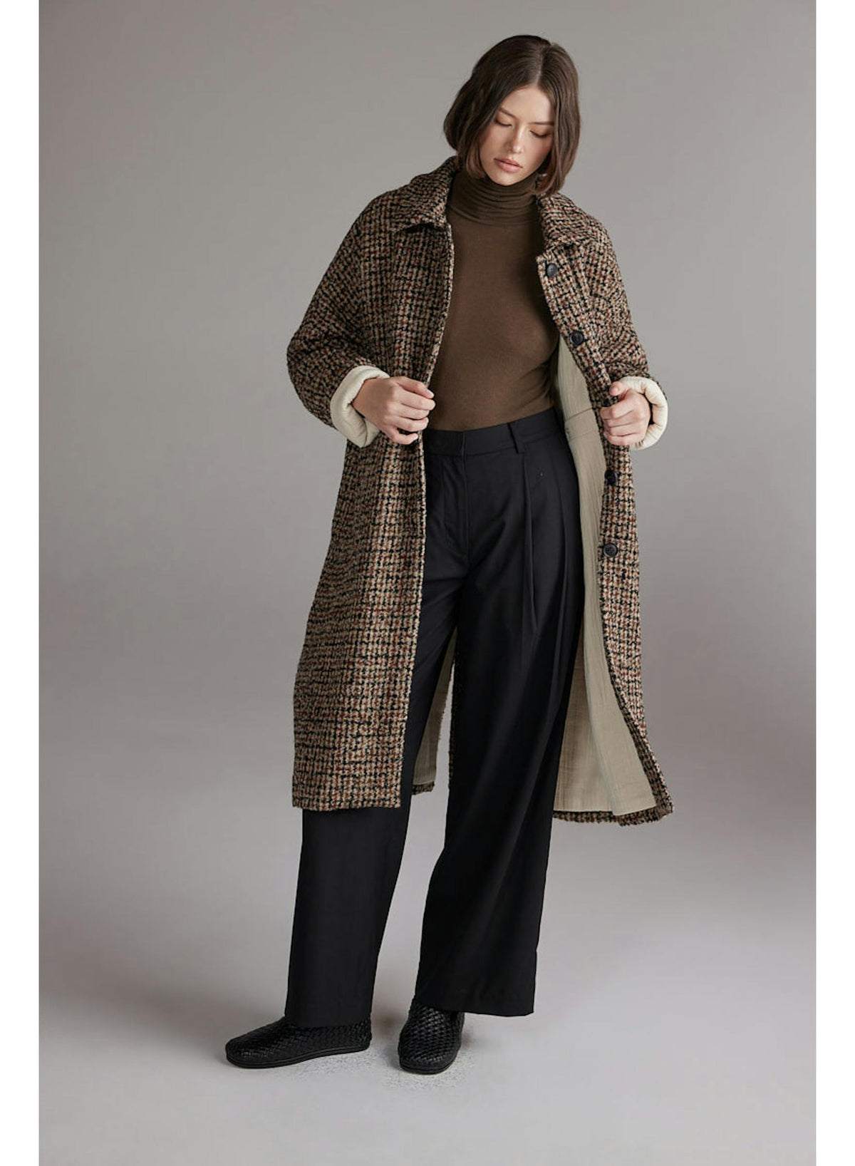Wool Tweedy Overcoat