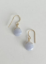 Load image into Gallery viewer, Small Blue Lace Agate Earrings
