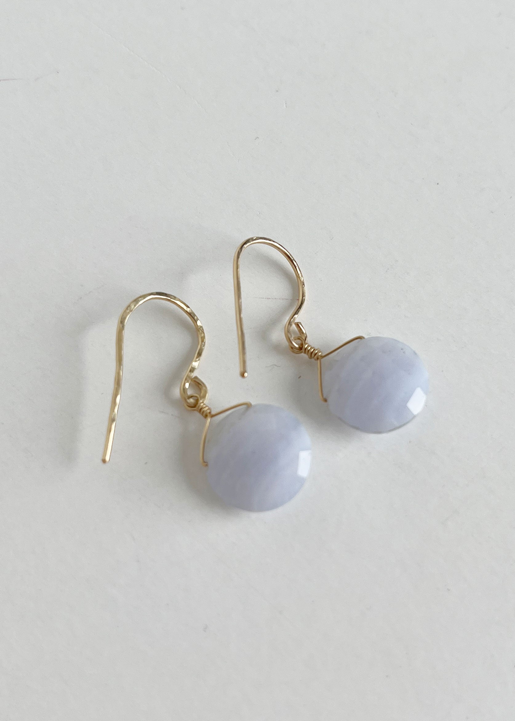 Small Blue Lace Agate Earrings