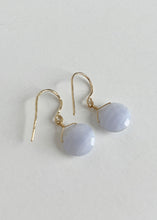 Load image into Gallery viewer, Small Blue Lace Agate Earrings
