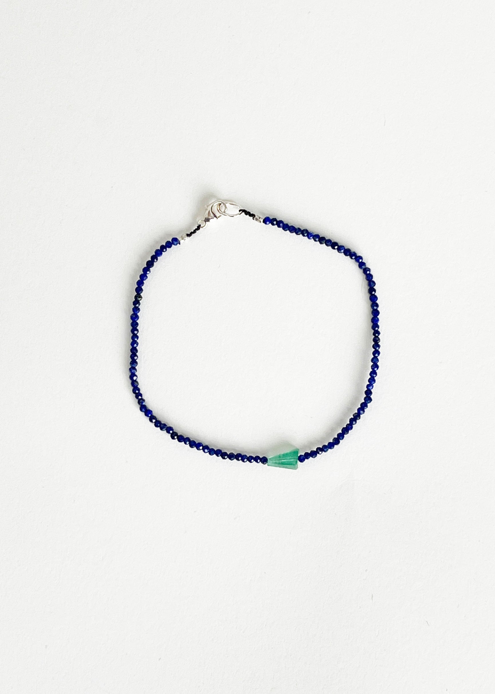 Lapis & Emerald Bead Bracelet