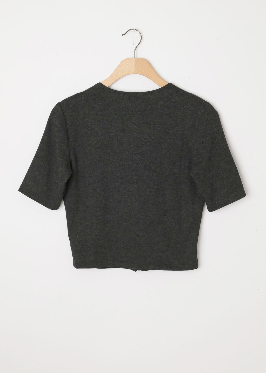 Lauren  Mid Sleeve Cardigan Charcoal