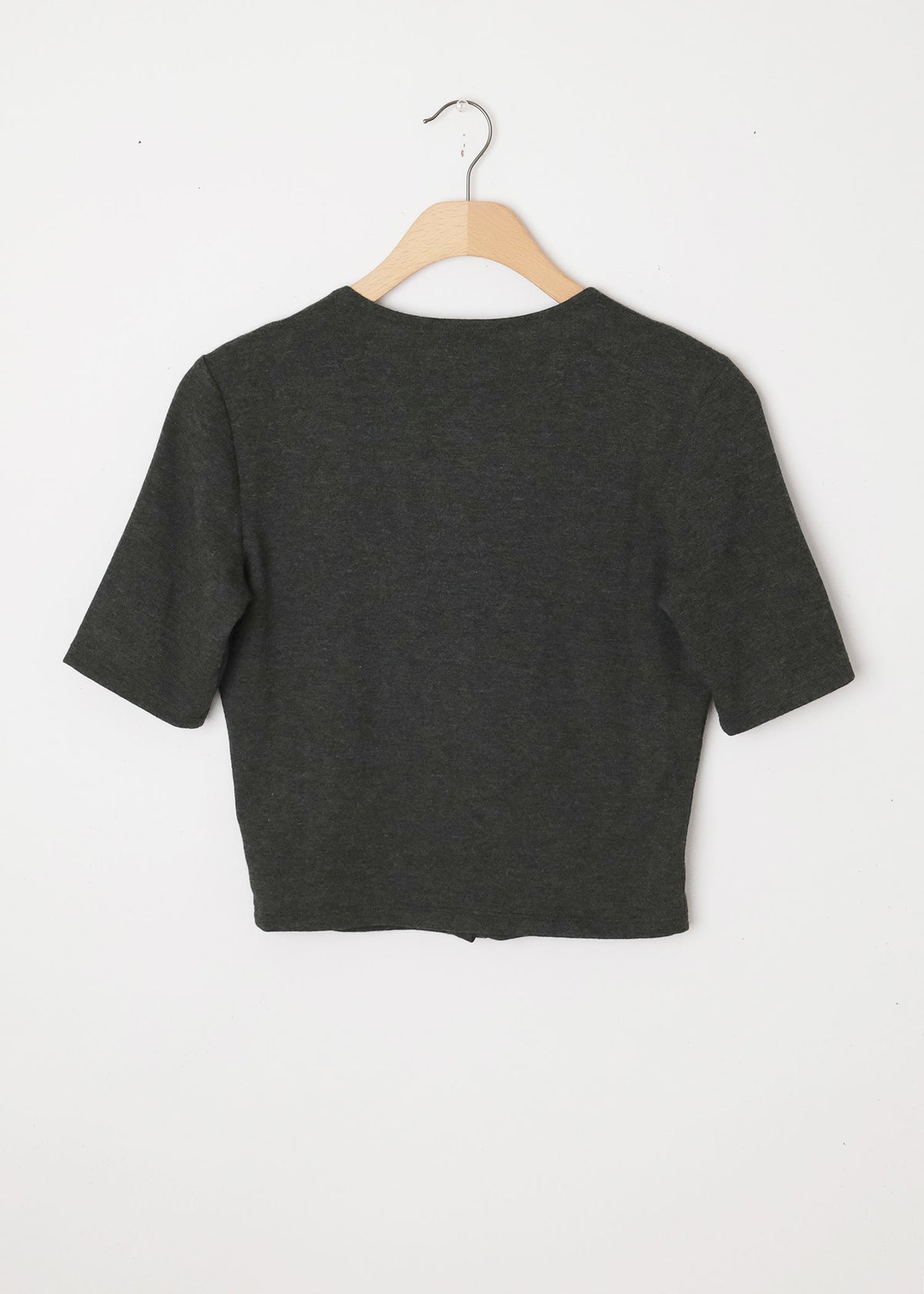 Lauren  Mid Sleeve Cardigan Charcoal