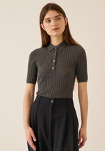 Load image into Gallery viewer, Leilani Cashmere Top - Charcoal Heather
