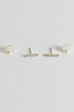 Load image into Gallery viewer, White Diamond Linear Studs 14k
