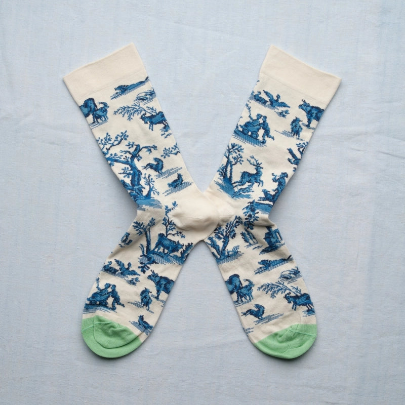 Toile De Jouy Countryside Socks