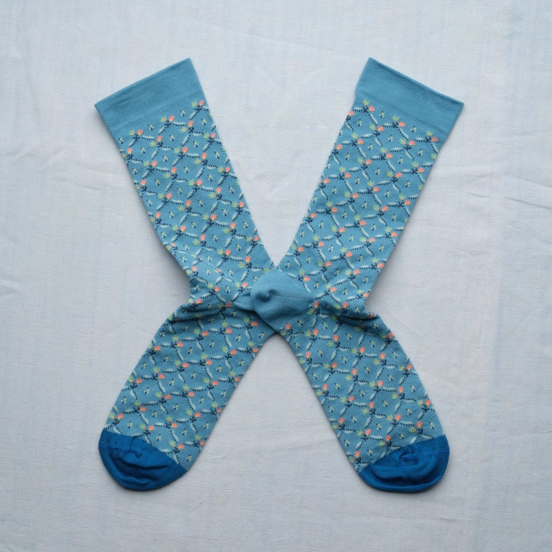 Blue Lattice Sock