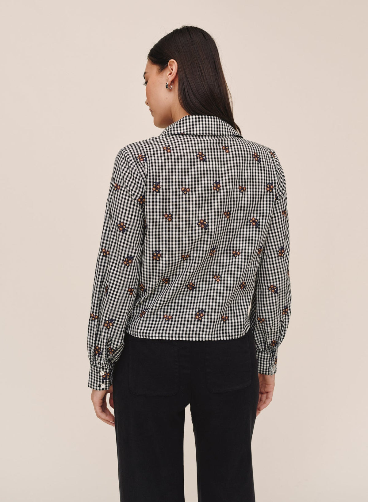 Crop Shirt Floral Plaid