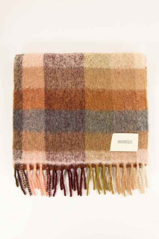 Lucio Scarf Rust Plaid