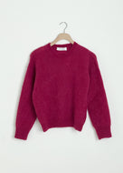 Magenta Brushed Crewneck Sweater