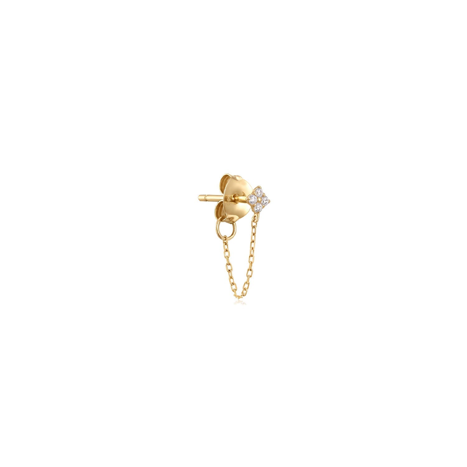 9KT Diamond Dala Loop Chain Stud single