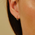 9KT  Diamond Round Dodu Chunky Hoop Mini
