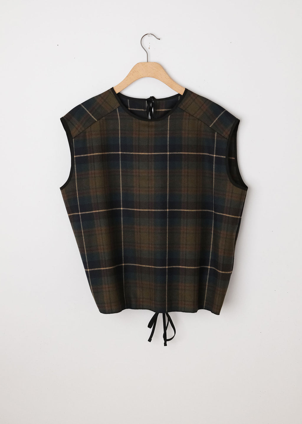 Sleveless Box Top Military Check