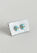 Load image into Gallery viewer, 14k Bezel Wrap Turquoise Studs Pair
