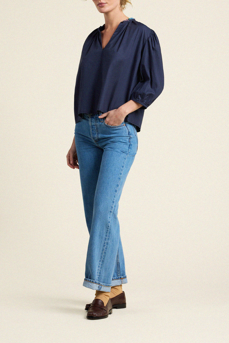 Orly Blouse Navy Twill
