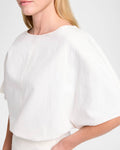 Simple T in white cotton twill