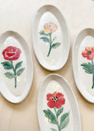 Pressed Ceramic Plates - Florals