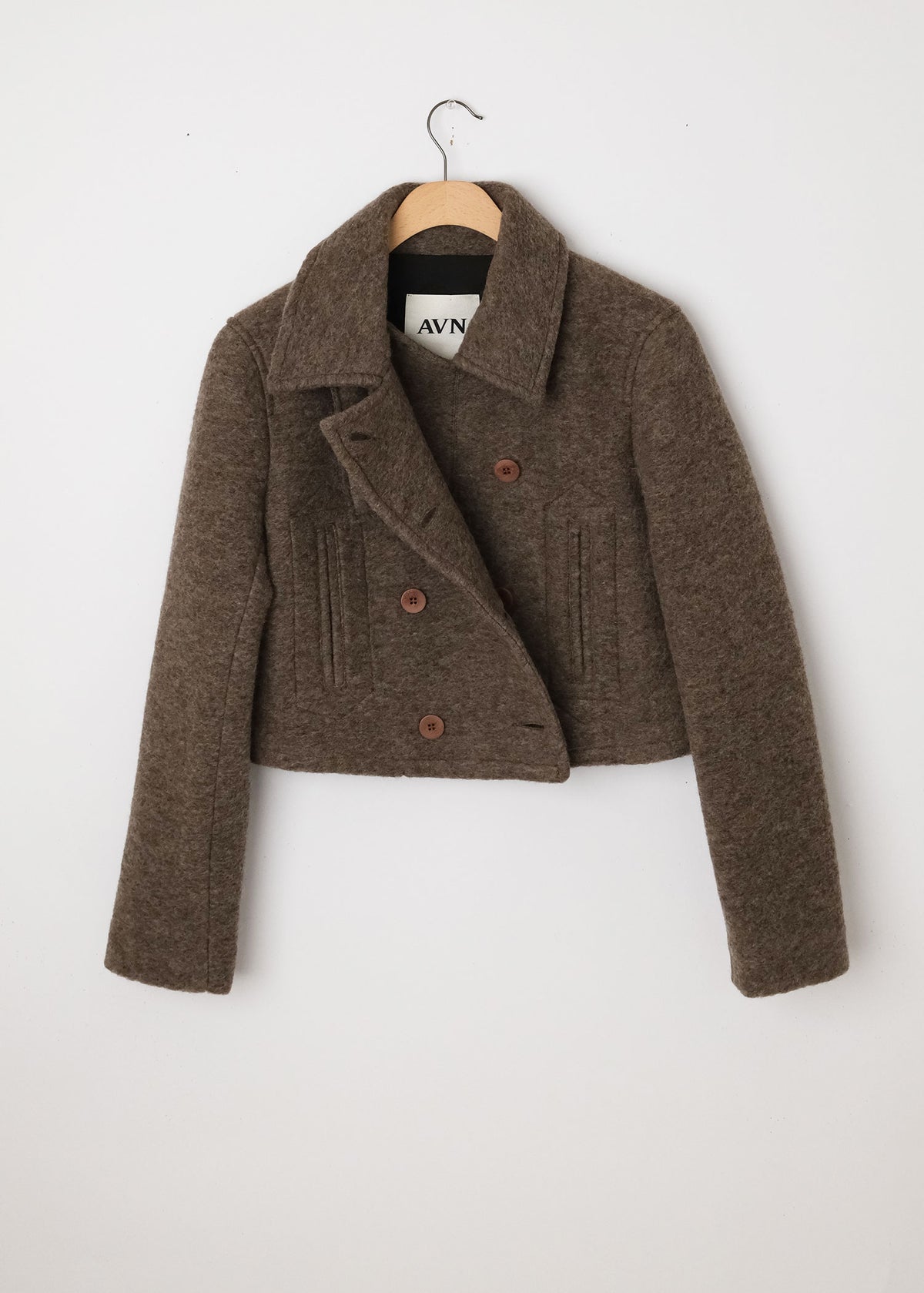 Short Peacoat Dark Taupe
