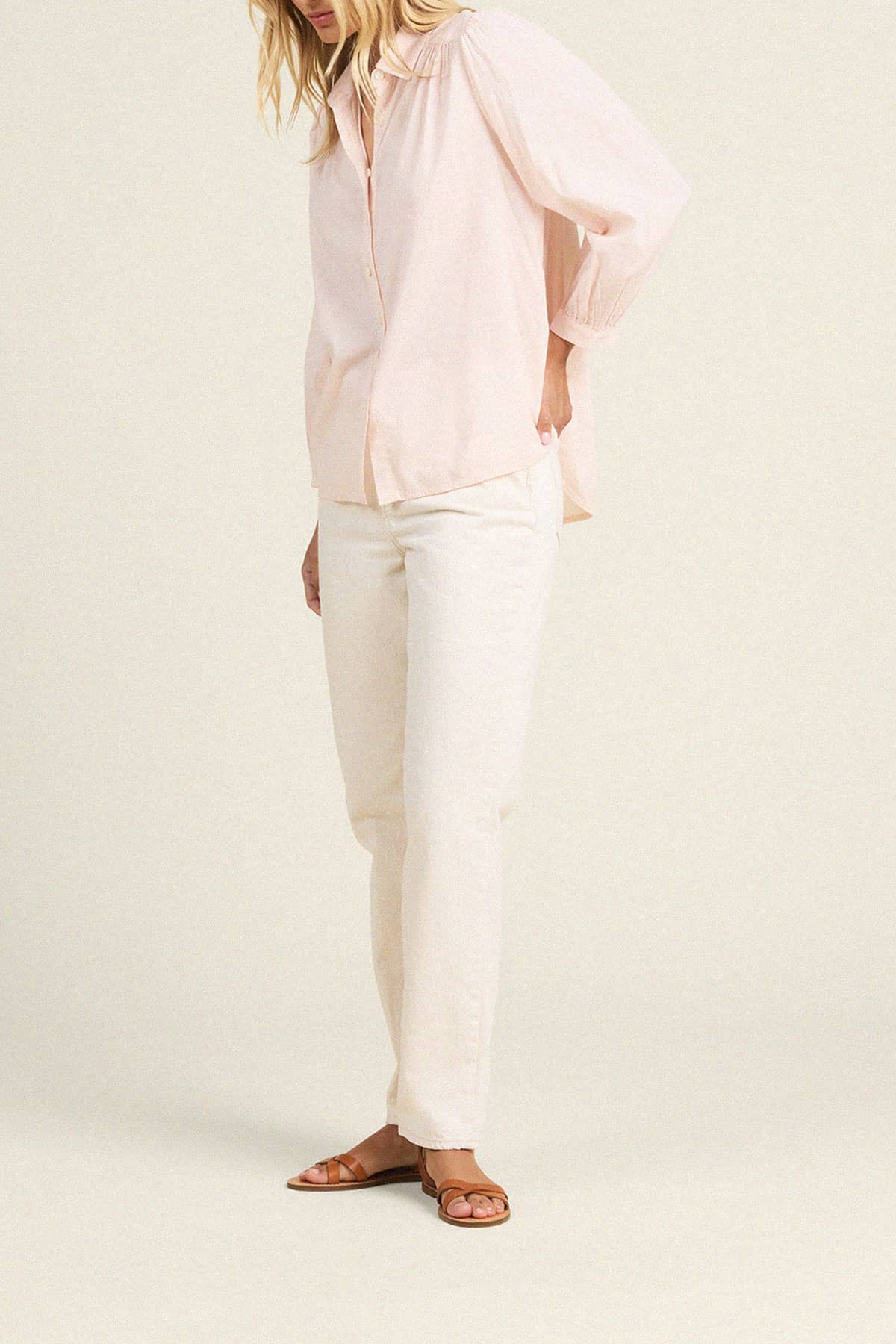 Zola Blouse - Pink Micro Stripe