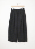 Wool Cropped Plaid Trousers Blue Military