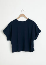 Load image into Gallery viewer, Pleated Dolman  Tee - Deep Navy
