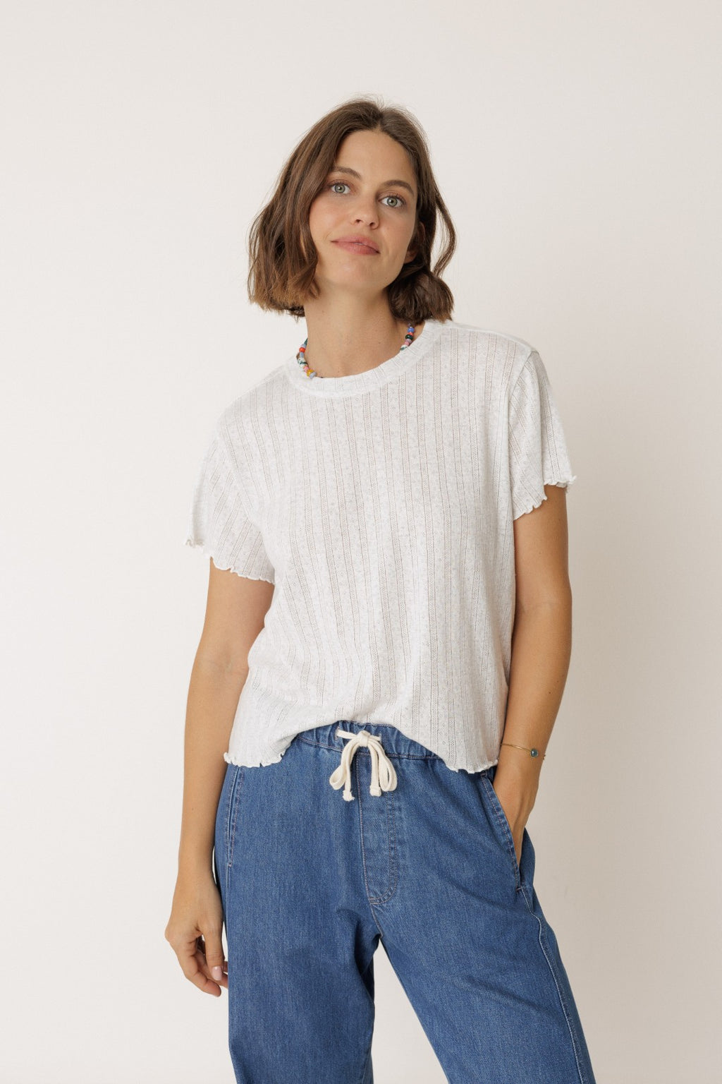 Pointelle Loose Tee