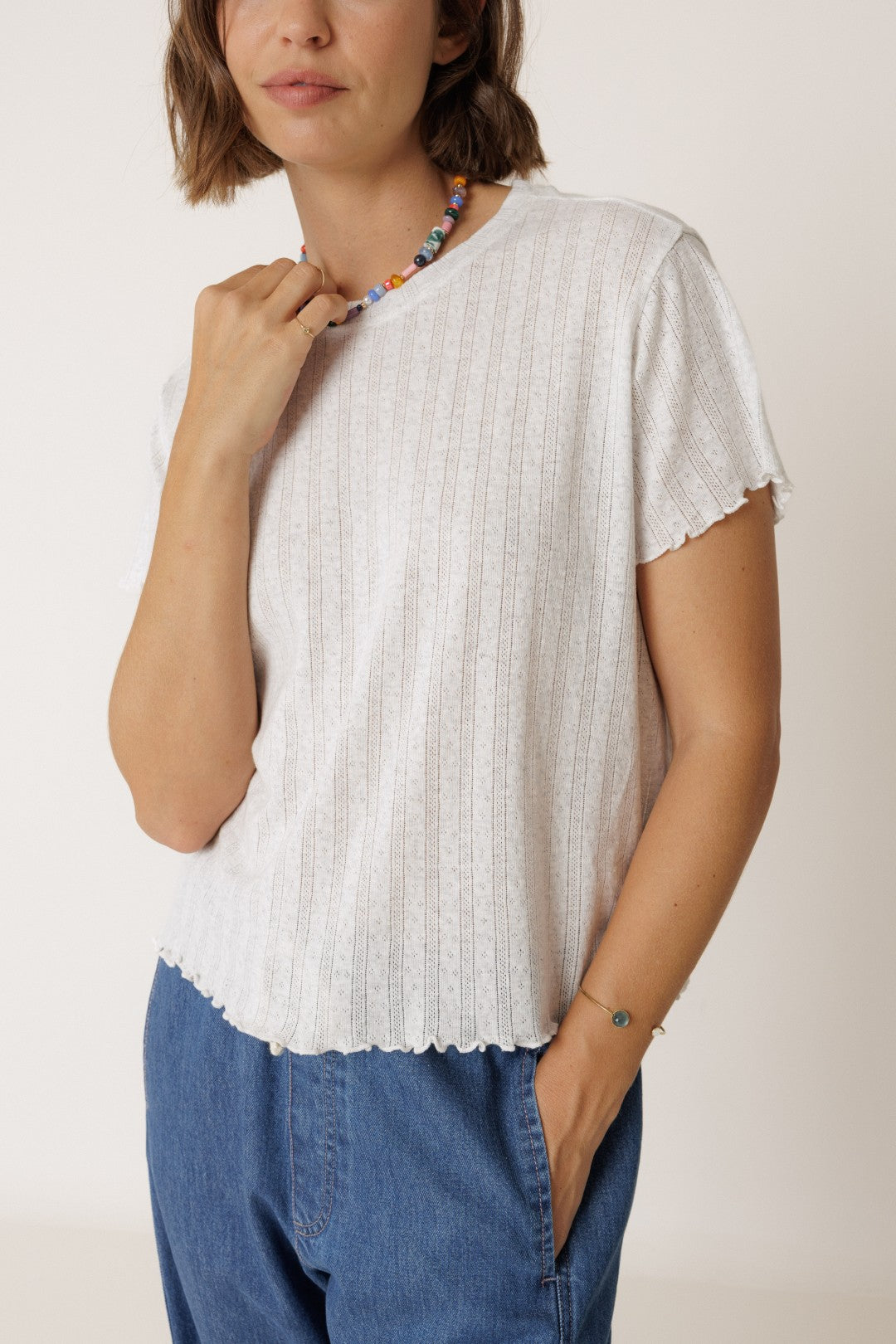 Pointelle Loose Tee