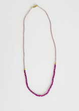 Load image into Gallery viewer, Pink glass, GV &amp; Ruby Necklace
