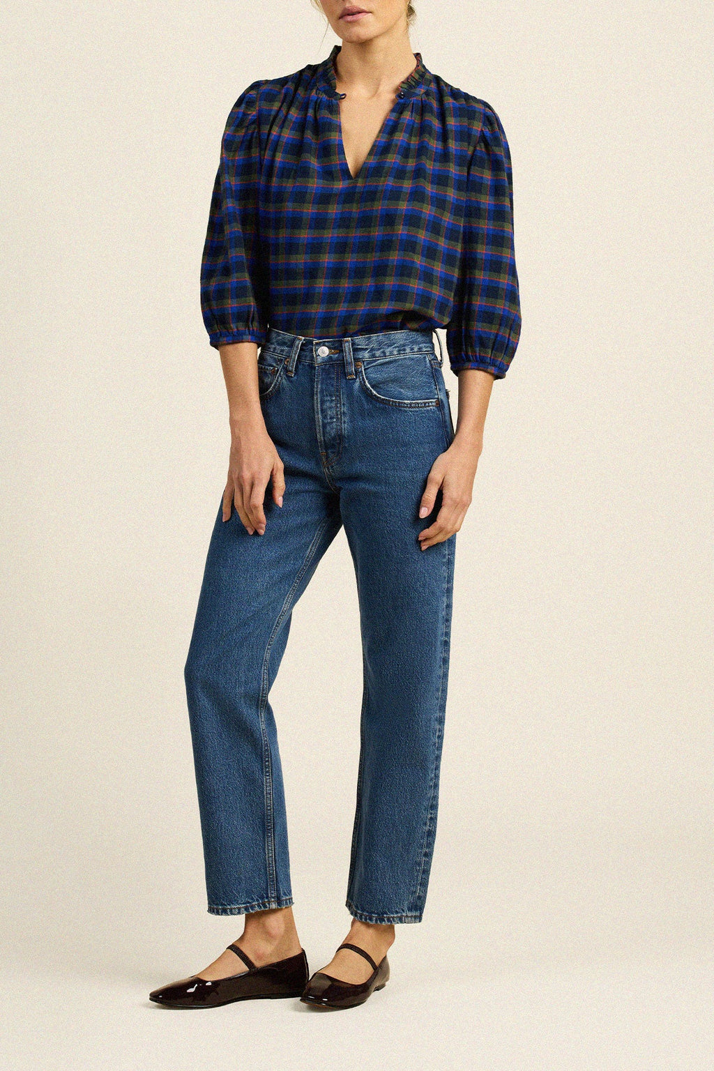 Orly Blouse Winter Regata Plaid