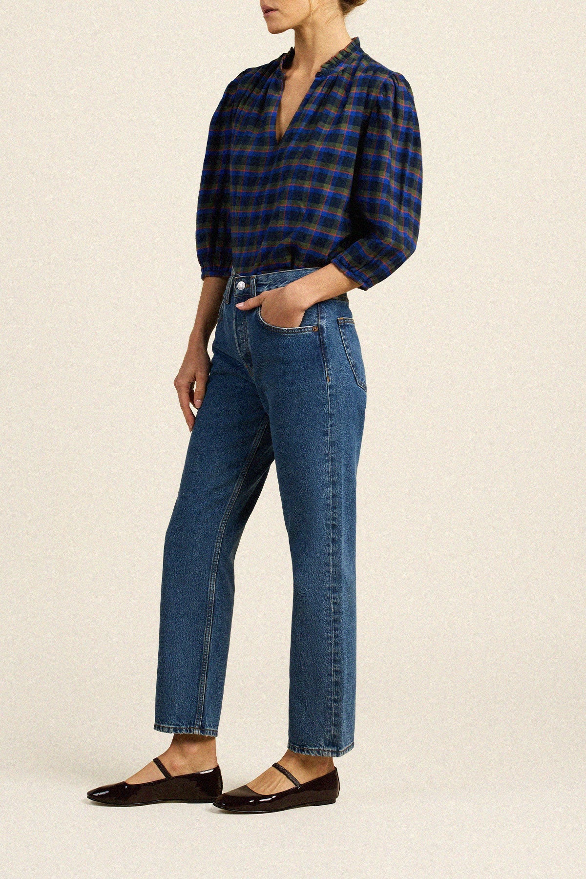 Orly Blouse Winter Regata Plaid