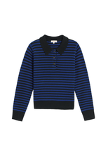 Load image into Gallery viewer, Riguel Lambswool Stripe Seater - Black/Royal
