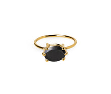 Load image into Gallery viewer, Gold Plated Silver Ring in Onyx - 7
