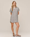 Roll Shirt Dress Hatch Stripe