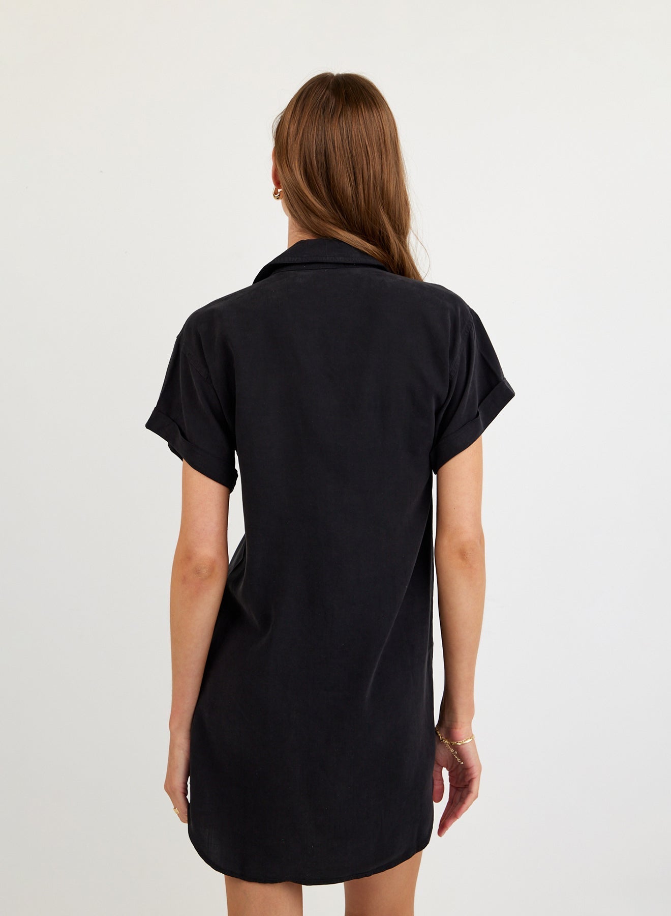 Roll Shirt Dress Black