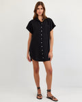 Roll Shirt Dress Black