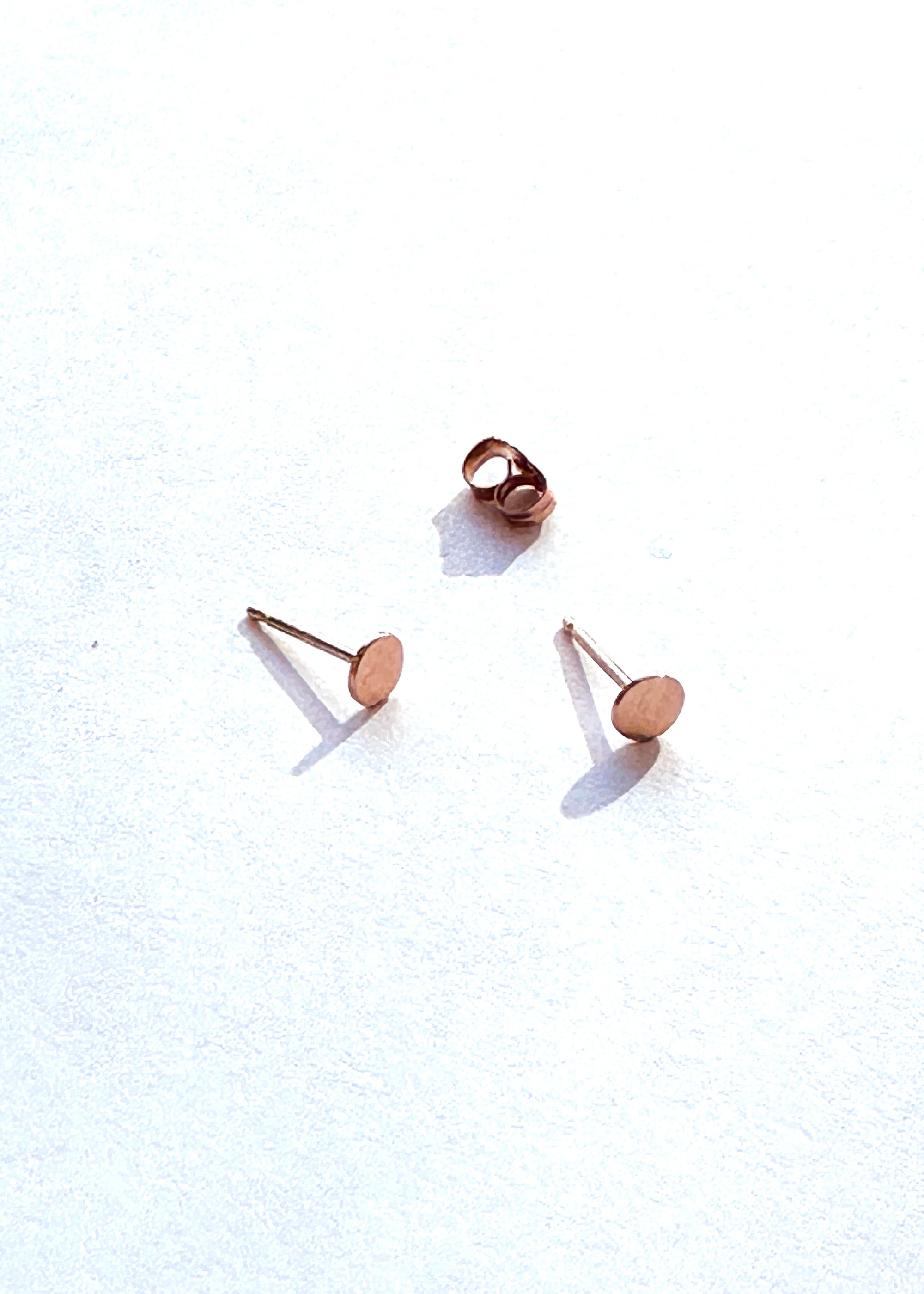 Small Moon Studs Rose Gold - PAIR