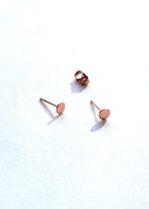 Small Moon Studs Rose Gold - PAIR