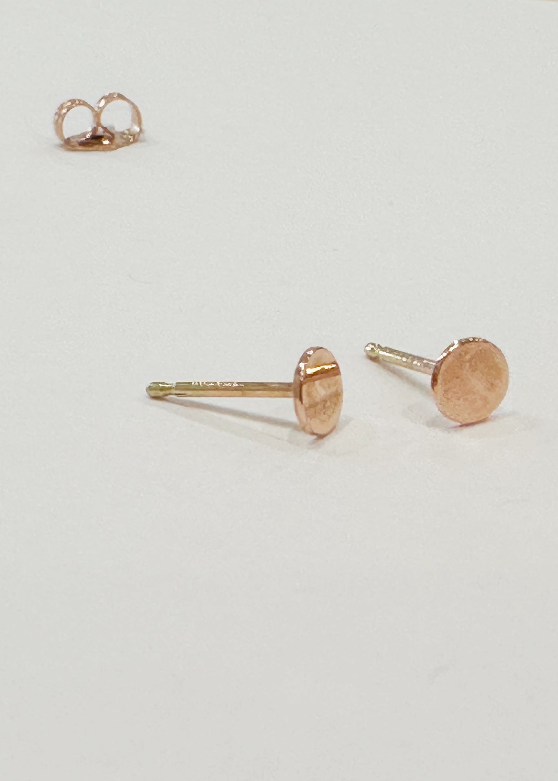 Small Moon Studs Rose Gold - PAIR