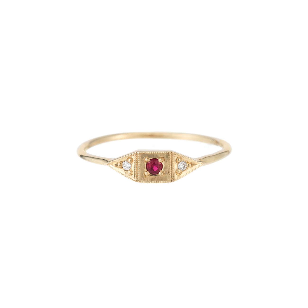 Ruby Mini Deco Point Ring 7