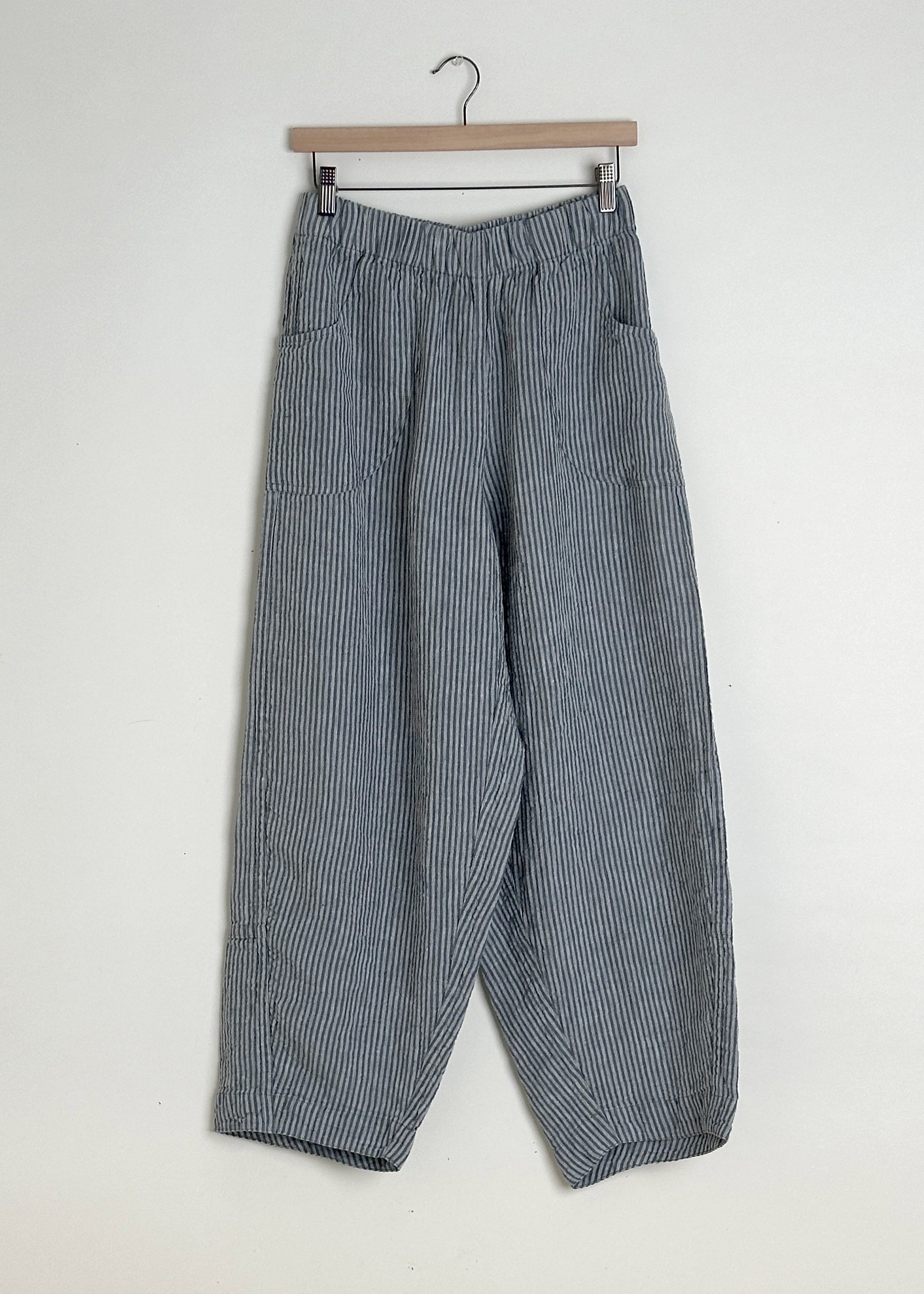 Seamly Linen Pants Steel Blue