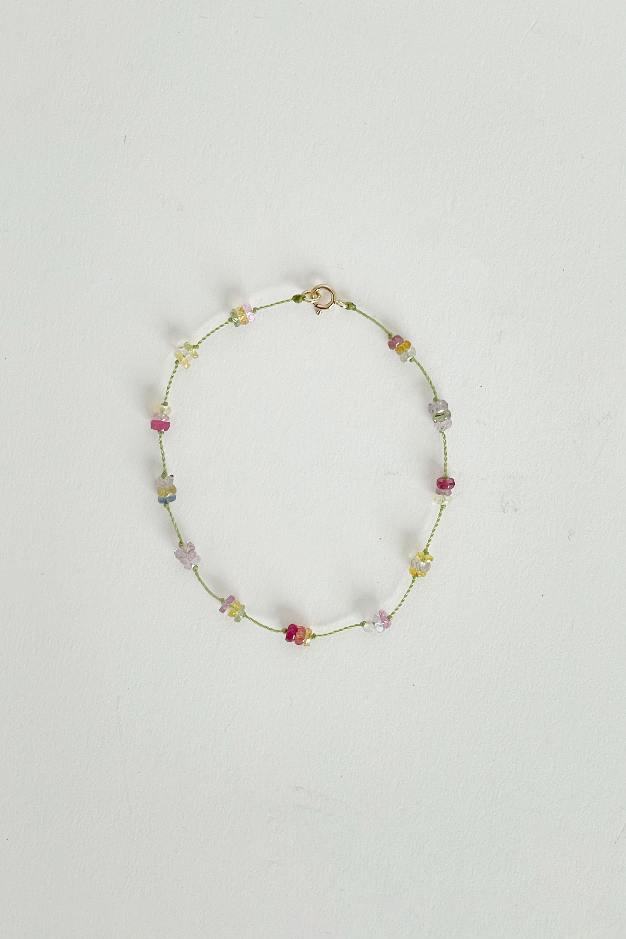 Sage Green Rainbow Sapphire Bracelet