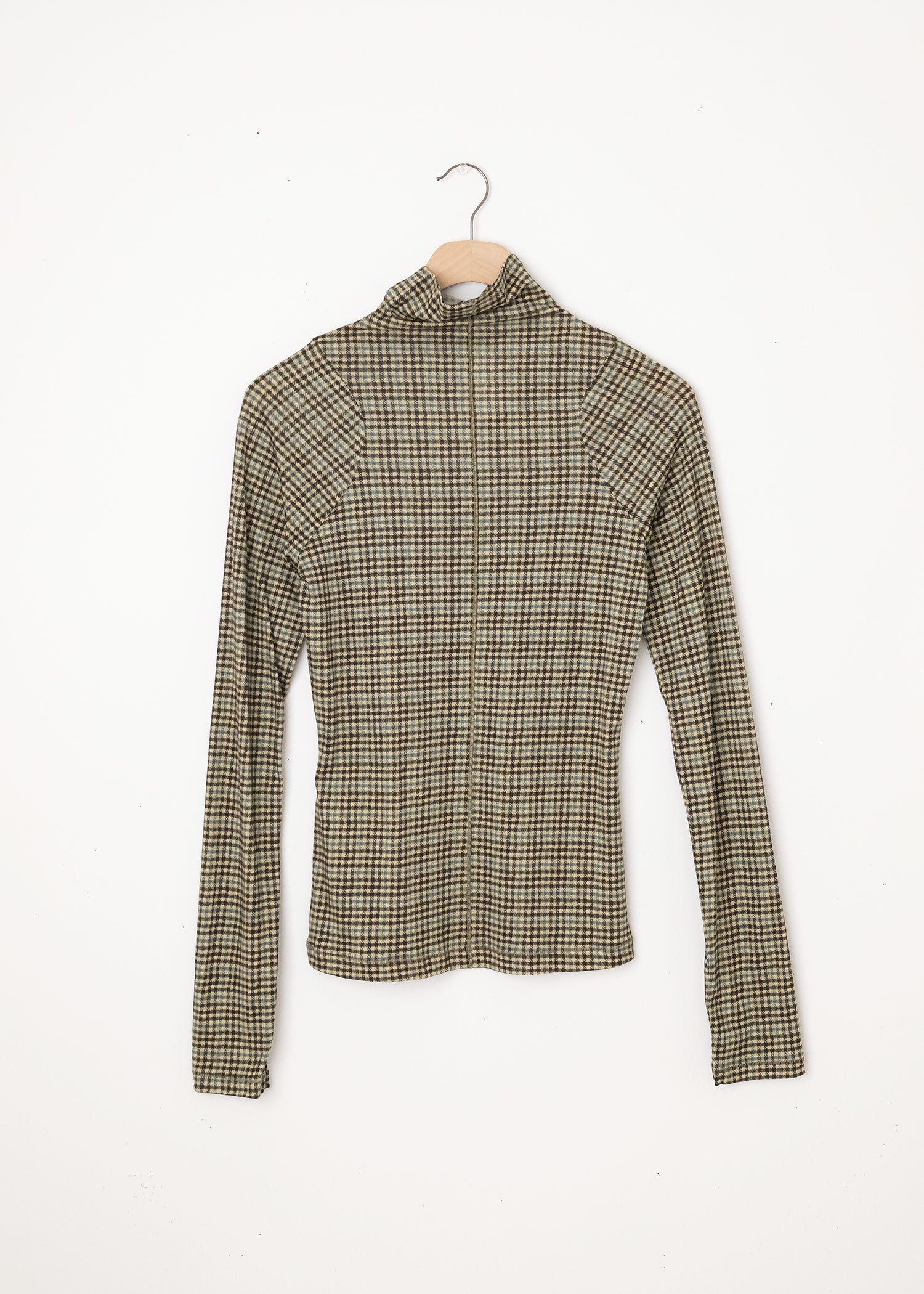 Shaw Tneck Tee Green Mini Check
