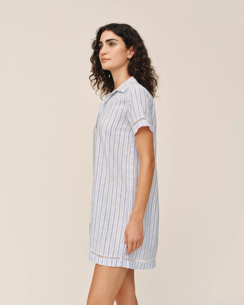Shirt Dress Ocean Blue Stripe